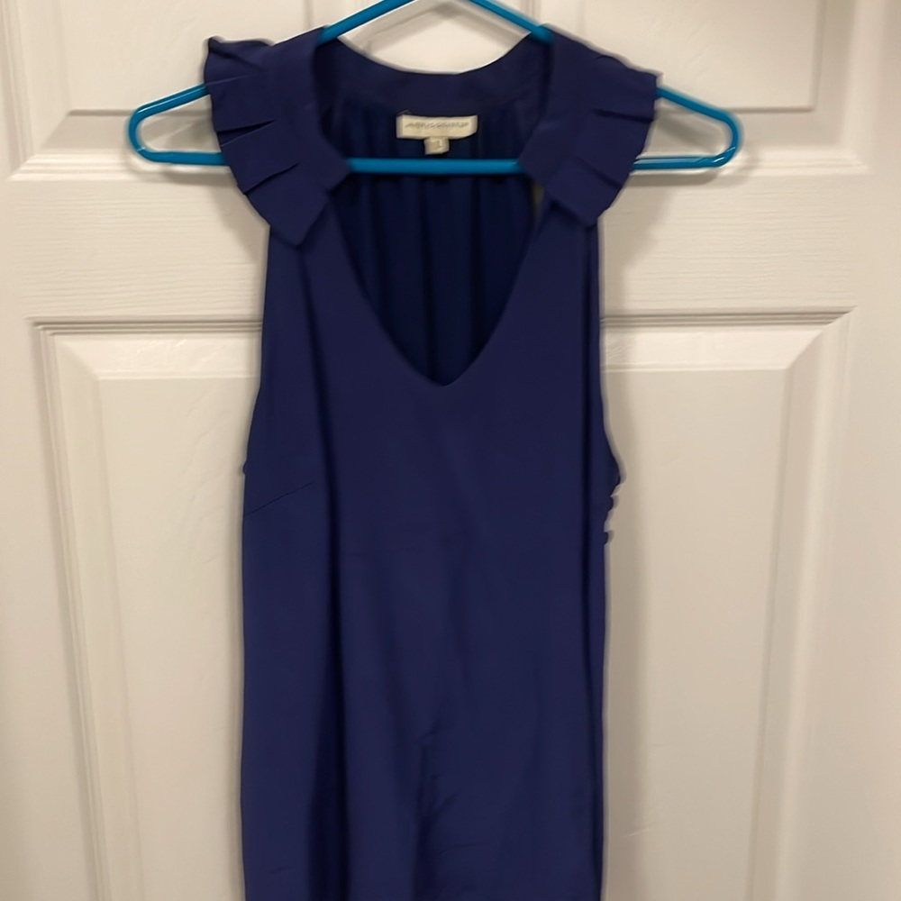 Annie Griffin Silk Top with Ruffle Collar - Picture 2 of 7